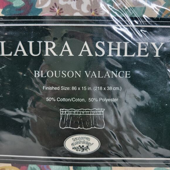 Vintage Laura Ashley Rubens Floral Blouson Valance 86x15 New in Package - Picture 2 of 13